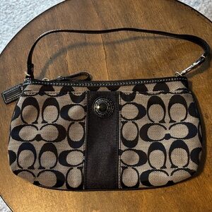Coach Black and Grey Signature Clutch